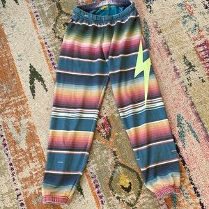 Aviator Nation Tulum Bolt Serape Sweatpants Size M